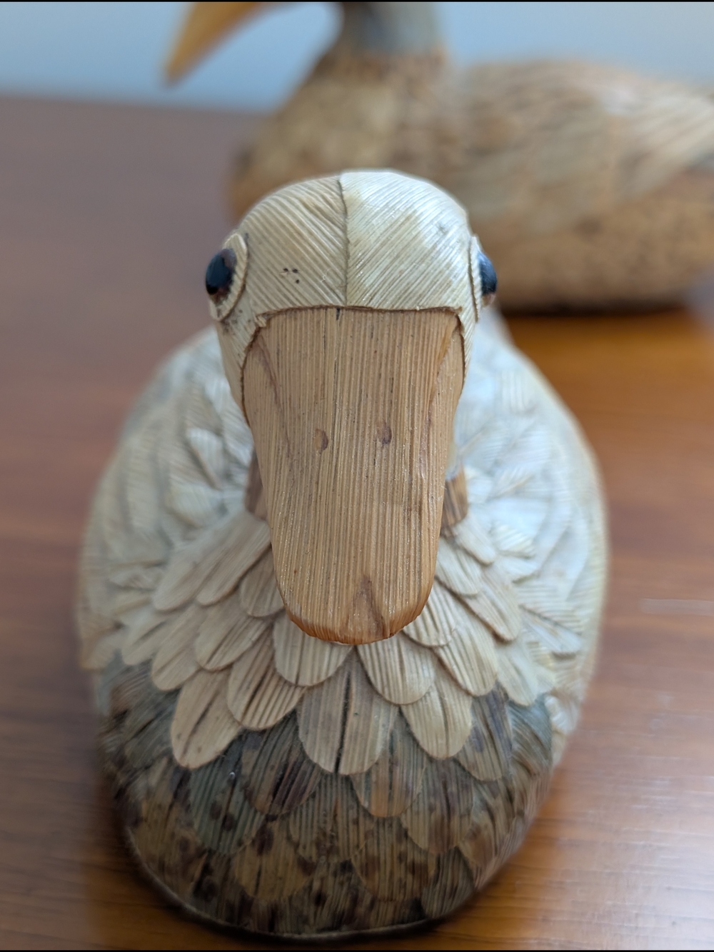 Vintage Handmade Corn Husk Duck Decoys in Natural Brown - Decorative Home Accent - Picture 13 of 16